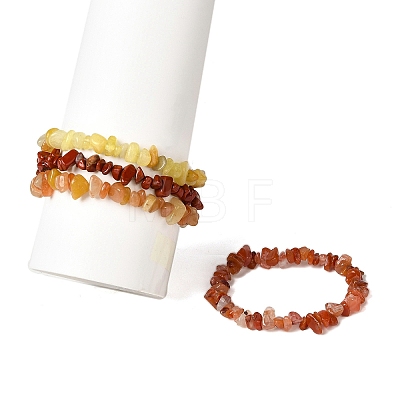 4Pcs Gemstone Beaded Stretch Bracelets Set BJEW-JB11179-1