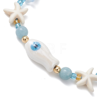 Glass Braided Beaded Bracelets BJEW-MZ00301-1
