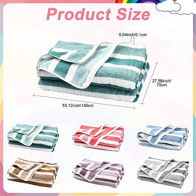 Polyester Stripe Towel AJEW-FZC0001-007A-1