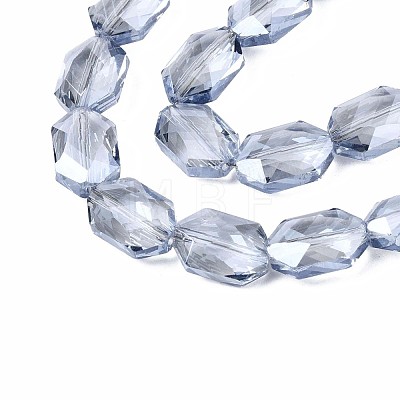 Electroplate Transparent Glass Beads Strands EGLA-S194-16B-1
