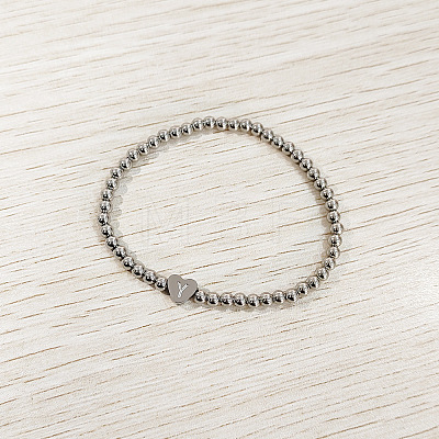 304 Stainless Steel Beads Stretch Bracelets for Women FS-WGC4F34-25-1