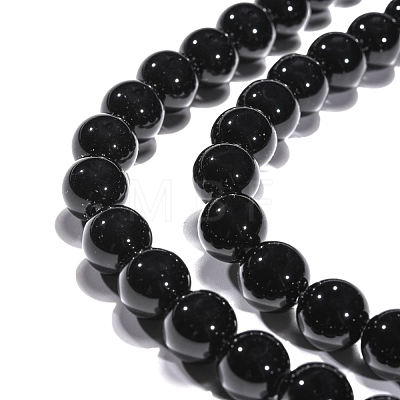 Synthetic Black Stone Beads Strands X-GSR10mmC044-1
