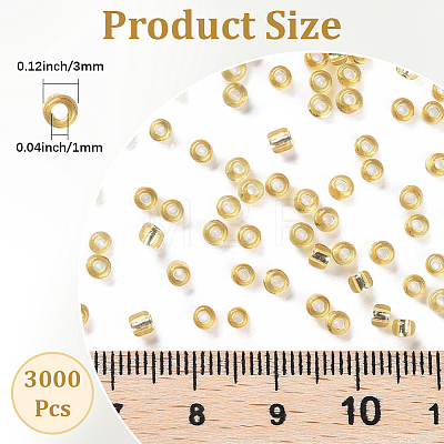 3000Pcs Glass Seed Beads SEED-PA0001-29B-04-1
