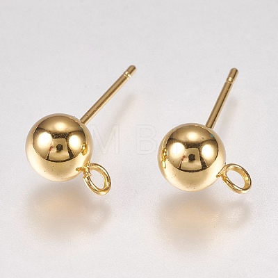 202 Stainless Steel Stud Earring Findings STAS-G173-12G-6mm-1