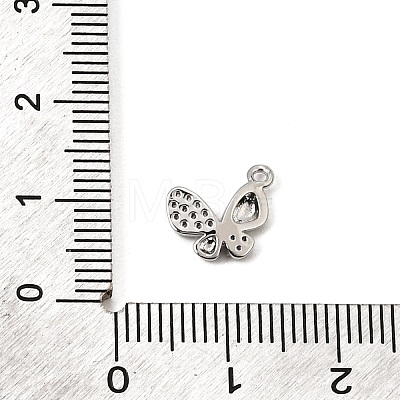 Brass Micro Pave Clear Cubic Zirconia Charms CU-CBA3D76-03P-04-1