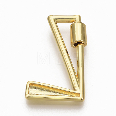 Brass Screw Carabiner Lock Charms KK-T046-001G-L-NF-1