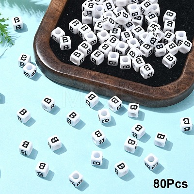 Acrylic Horizontal Hole Letter Beads OACR-YW0002-08B-1
