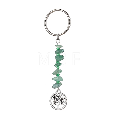 8Pcs Tree of Life Tibetan Style Alloy Pendant Keychains KEYC-JKC00688-1