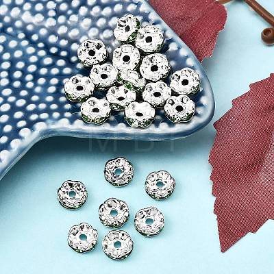 Brass Grade A Rhinestone Spacer Beads RSB030NF-10-1