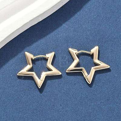 Brass Hoop Earrings EJEW-D320-17G-1