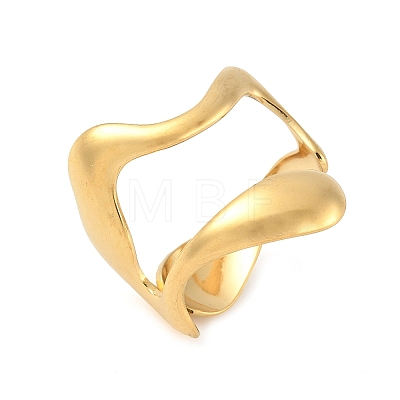 304 Stainless Steel Open Cuff Rings for Women RJEW-U060-01K-G-1