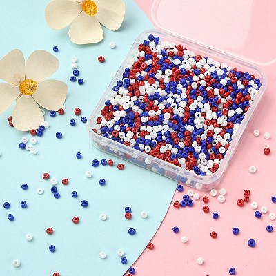 55.5G 3 Colors 8/0 Glass Seed Beads SEED-YW0002-26-1
