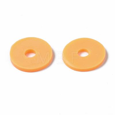 Flat Round Eco-Friendly Handmade Polymer Clay Beads CLAY-R067-12mm-15-1