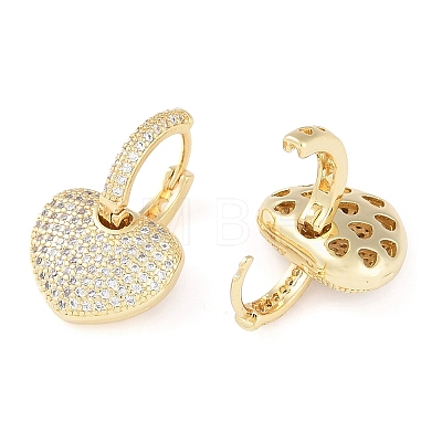 Brass Micro Pave Clear Cubic Zirconia Hoop Earrings for Women EJEW-S225-01G-1