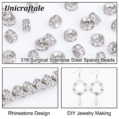 Unicraftale 316 Surgical Stainless Steel Spacer Beads STAS-UN0004-90P-1