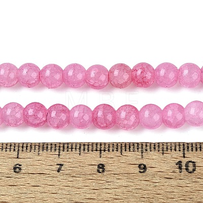 Ombre Effect Dyed Crackle Glass Beads Strands GLAA-Q106-01A-B08-1