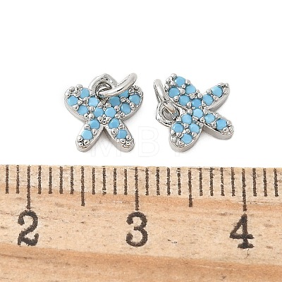 Brass Micro Pave Cubic Zirconia Charms KK-U056-42P-1