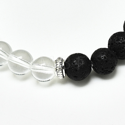 Natural Quartz Crystal Beads Stretch Bracelets BJEW-R309-02-A10-1