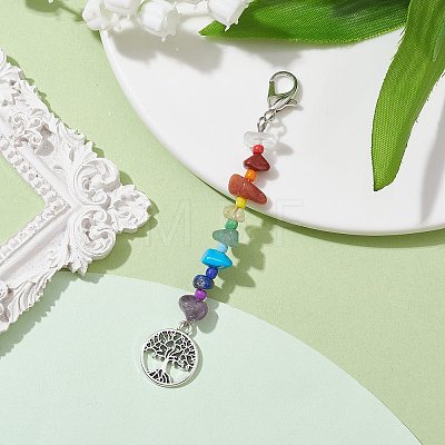 Tree of Life Tibetan Style Alloy Pendant Decorations HJEW-JM01667-05-1