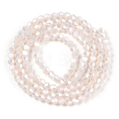 Opaque Solid Color Electroplate Glass Beads Strands EGLA-A039-P2mm-B06-1