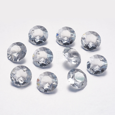 Faceted Glass Rhinestone Charms RGLA-F051-8mm-001BS-1