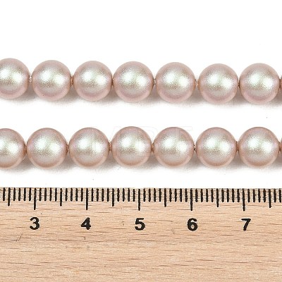 Frosted Glass Pearl Beads Strands GLAA-A044-08A-13-1
