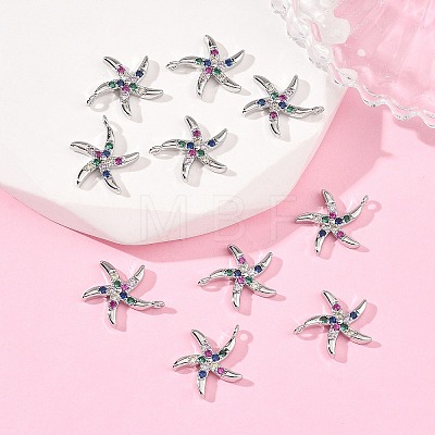 SHEGRACE Brass Colorful Cubic Zirconia Charms XGRQ3P471-599P-1