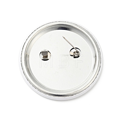 Flat Round Tinplate Safety Brooch Pin JEWB-J005-14C-P-1