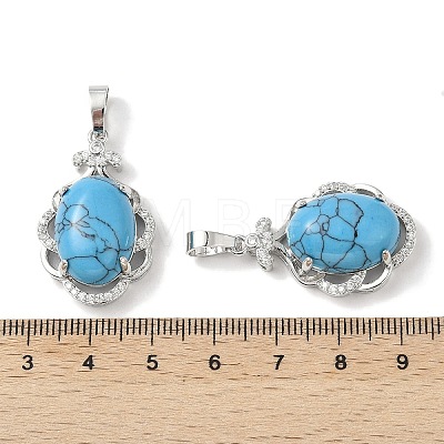 Synthetic Turquoise Oval Pendants G-NH0025-15P-27-1