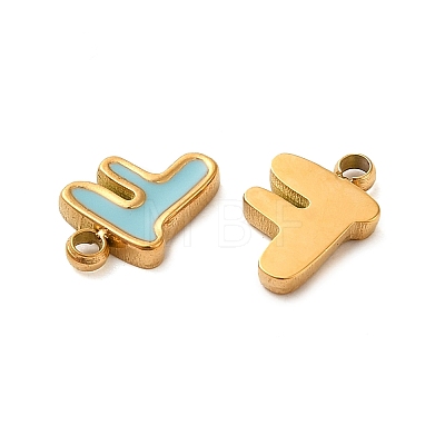 304 Stainless Steel Enamel Charms STAS-L022-292G-F-1