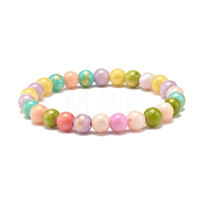 Natural Jade Beaded Stretch Kids Bracelets BJEW-JB07789-01-1