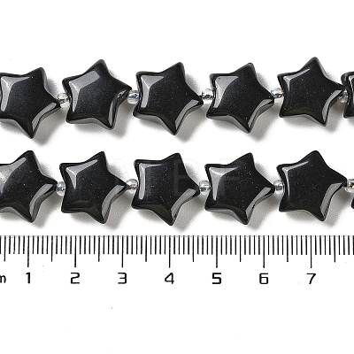 Natural Black Obsidian Beads Strands G-NH0005-022-1