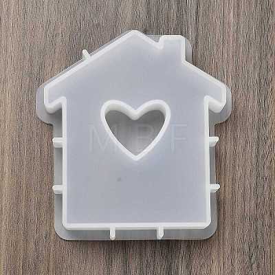 DIY House with Heart Pattern Candle Silicone Molds DIY-G113-05D-1