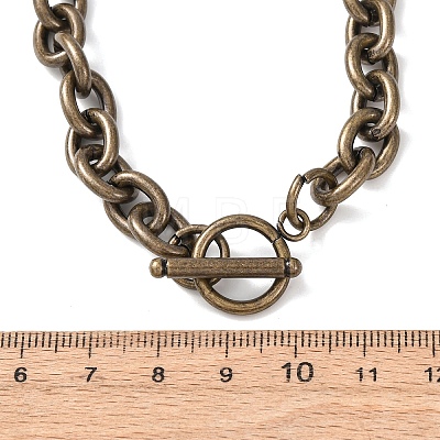 9MM 304 Stainless Steel Cable Chain OT Necklaces for Women NJEW-G194-03AB-1