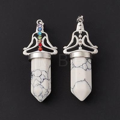 Synthetic Howlite Big Pointed Pendants G-I342-01P-11-1