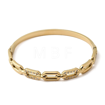 304 Stainless Steel Rhinestone Hinged Bangles for Women BJEW-B168-02A-G-1