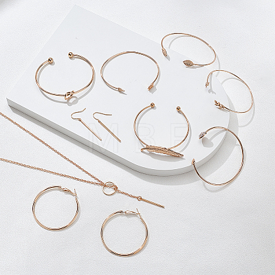 Alloy Rectangle Bar Pendant Dangle Earrings & Bangles & Lariat Necklace SJEW-AN0001-16-1