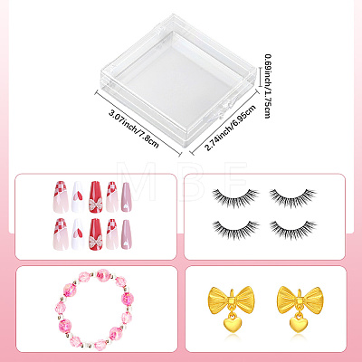 9Pcs Plastic Fake Nail Tips Storage Box CON-SP0001-15C-1