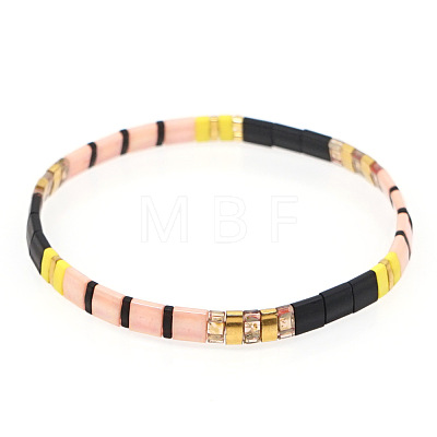 Bohemian Glass Seed Beaded Stretch Bracelets JM4508-5-1