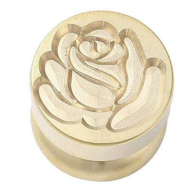 Golden Tone Round Wax Seal Brass Stamp Heads AJEW-M040-01G-H-1