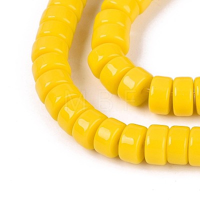 Opaque Solid Color Glass Beads Strands GLAA-N026-3x6mm-13-1