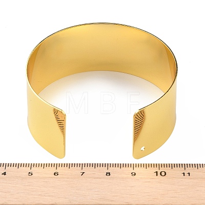 Brass Plain Wide Cuff Bangles BJEW-D039-03G-1