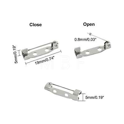 Unicraftale 304 Stainless Steel Pin Brooch Back Bar Findings STAS-UN0009-18P-1