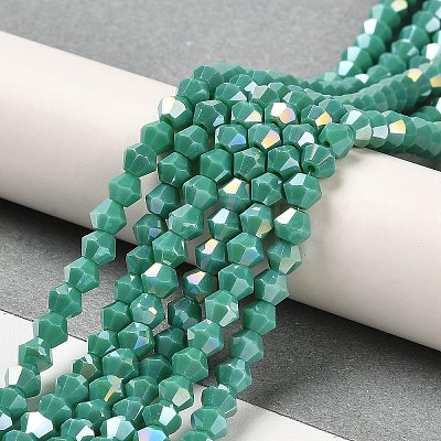 Opaque Solid Color Electroplate Glass Beads Strands X1-GLAA-F029-P4mm-A07-1