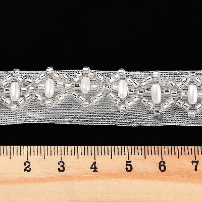 Polyester Flower Lace Trims OCOR-A007-16-1