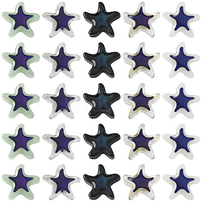 60Pcs 5 Colors Glass Beads GLAA-PA0001-73-1