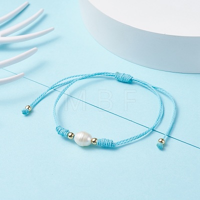 Natural Pearl Beads Bracelet BJEW-JB07475-1