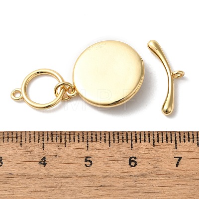 Brass Toggle Clasps with Paua Shell KK-N254-73G-1