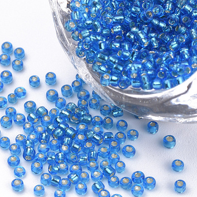 Silver Lined Glass Seed Beads SEED-Q025-1.5mm-C04-1