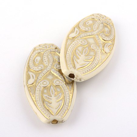 Oval Plating Acrylic Beads X-PACR-Q102-28A-1
